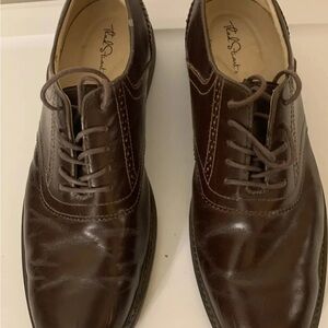 Thad Stuart mens sz 11 Brown Leather‎ Oxford Shoes